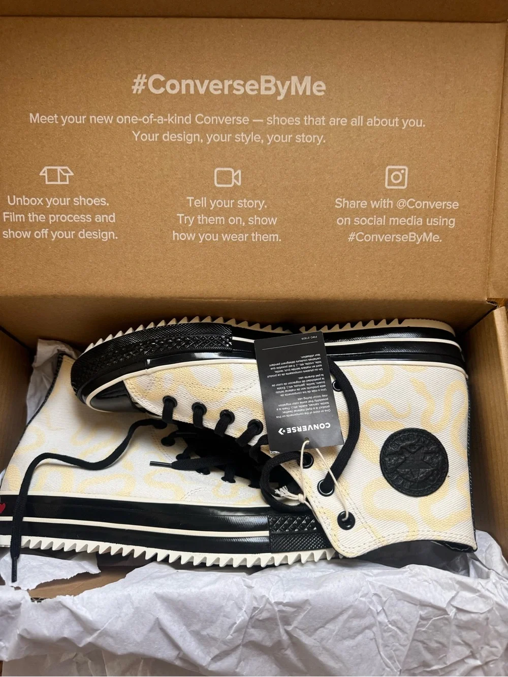 High-Top Converse All  Star Canvas Sneakers with Snake Pattern 10.5 - Picture 4 of 7